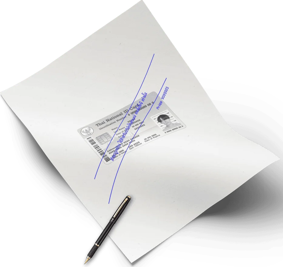 Photographed Thai National ID Card With Signature Detection