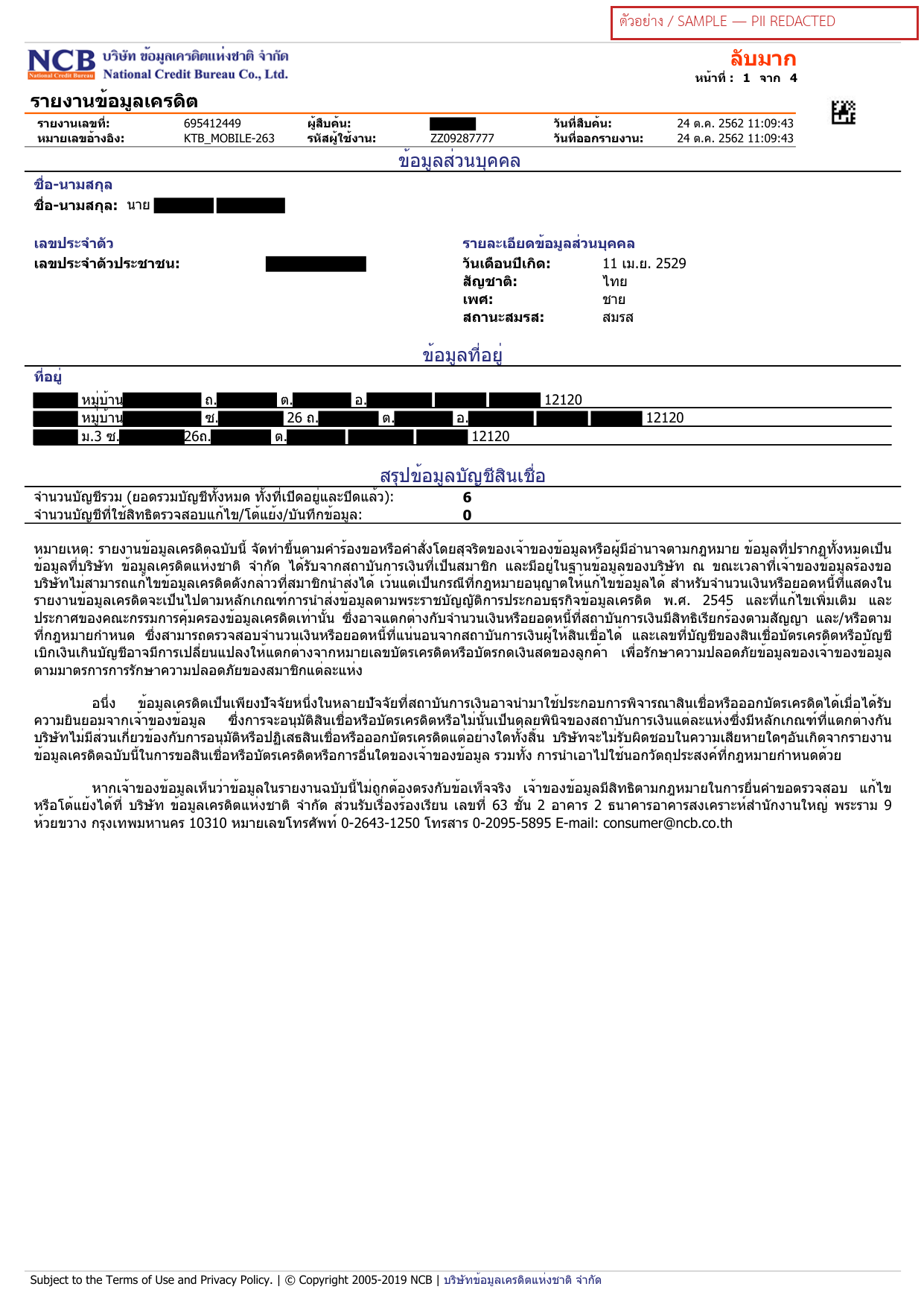 ncb-credit-report sample document