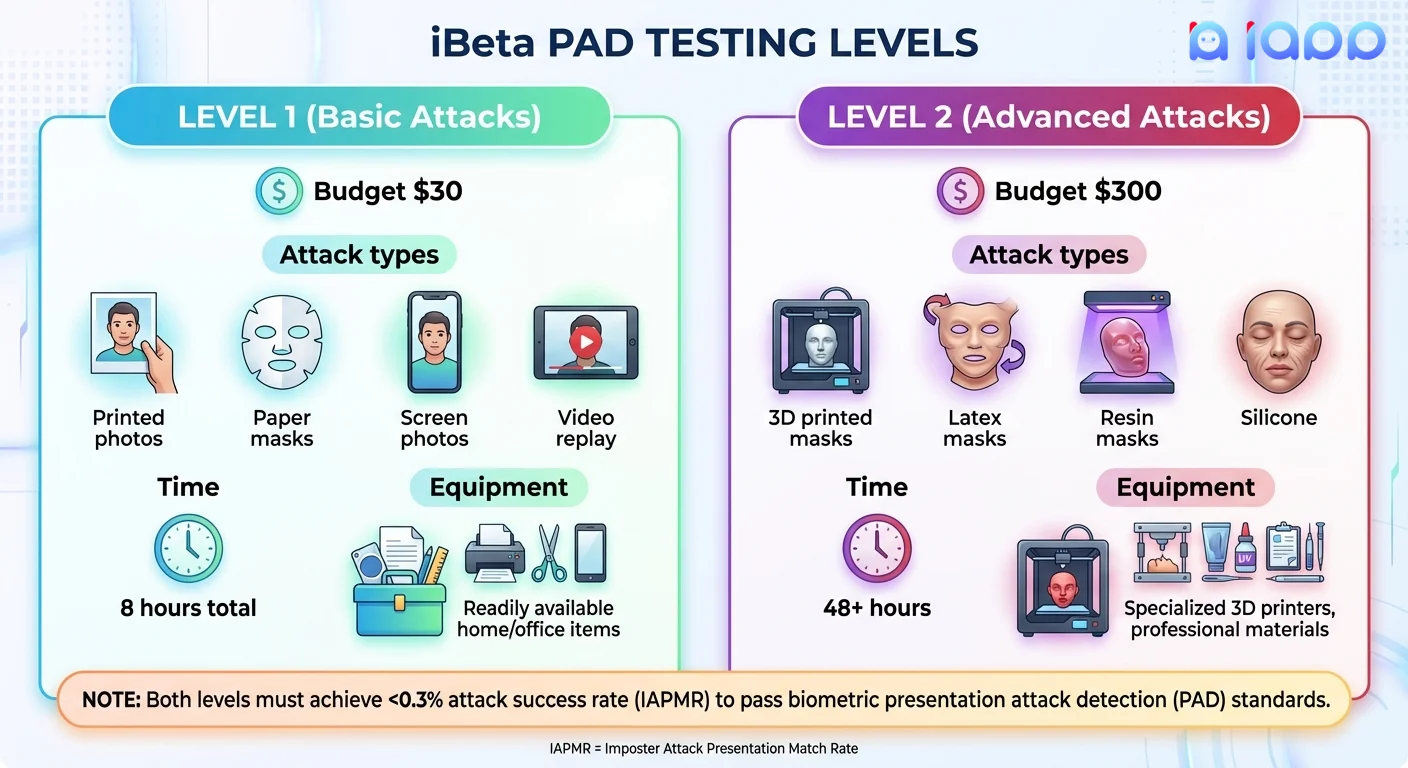 iBeta PAD Testing Levels Comparison